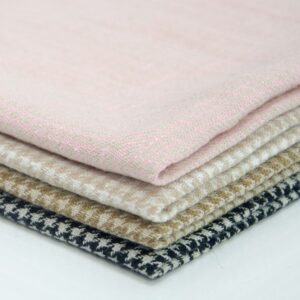 Washed Ramie Cotton Houndstooth Textile 262g Slightly Brushed Surface Natural Comfortable Ramie Fabric