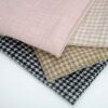 Washed Ramie Cotton Houndstooth Textile 262g Slightly Brushed Surface Natural Comfortable Ramie Fabric