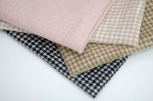 Washed Ramie Cotton Houndstooth Textile 262g Slightly Brushed Surface Natural Comfortable Ramie Fabric