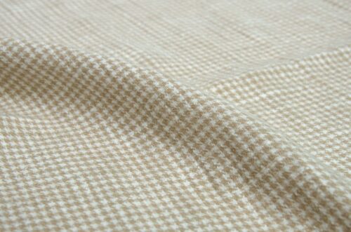 Washed Ramie Cotton Houndstooth Textile 262g Slightly Brushed Surface Natural Comfortable Ramie Fabric