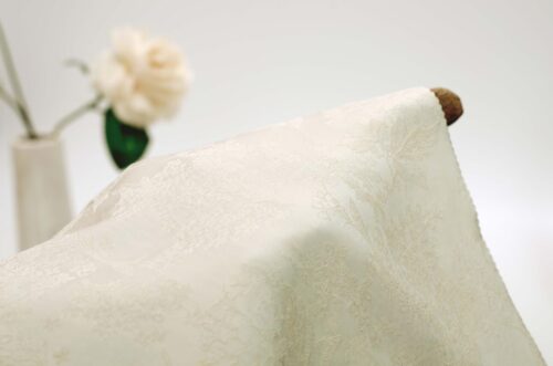 Elegant Floral Fabric with Rose Essence 25%Rose 75%Filament 190gsm Drapable Satin Jacquard Rose Fabric