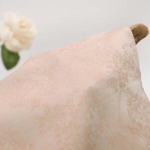 Elegant Floral Fabric with Rose Essence 25%Rose 75%Filament 190gsm Drapable Satin Jacquard Rose Fabric