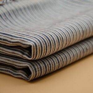 Best-Selling 100% Linen Yarn-Dyed Striped Fabric for Women’s Fashion – 135cm Width, 186g Weight, UV-Resistant & Antibacterial for Spring & Autumn #1229