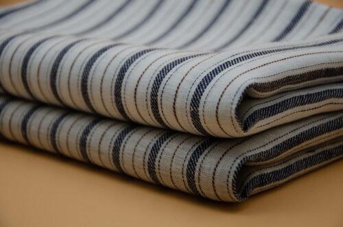 Best-Selling 100% Linen Yarn-Dyed Striped Fabric for Women’s Fashion – 135cm Width, 186g Weight, UV-Resistant & Antibacterial for Spring & Autumn #1229
