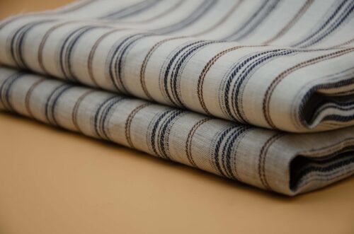 Best-Selling 100% Linen Yarn-Dyed Striped Fabric for Women’s Fashion – 135cm Width, 186g Weight, UV-Resistant & Antibacterial for Spring & Autumn #1229