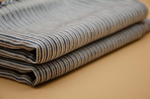Best-Selling 100% Linen Yarn-Dyed Striped Fabric for Women’s Fashion – 135cm Width, 186g Weight, UV-Resistant & Antibacterial for Spring & Autumn #1229