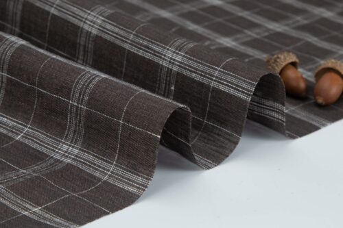 Yarn-Dyed 100% Linen Fabric with Layered Texture – 135cm Width, 140g Weight, Perfect for Spring & Summer Apparel #1241
