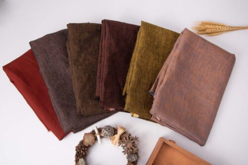 Yarn-Dyed 100% Linen Fabric for Spring, Summer & Autumn – 135cm Width, 160g Weight, Perfect for Pants & Jackets #1256